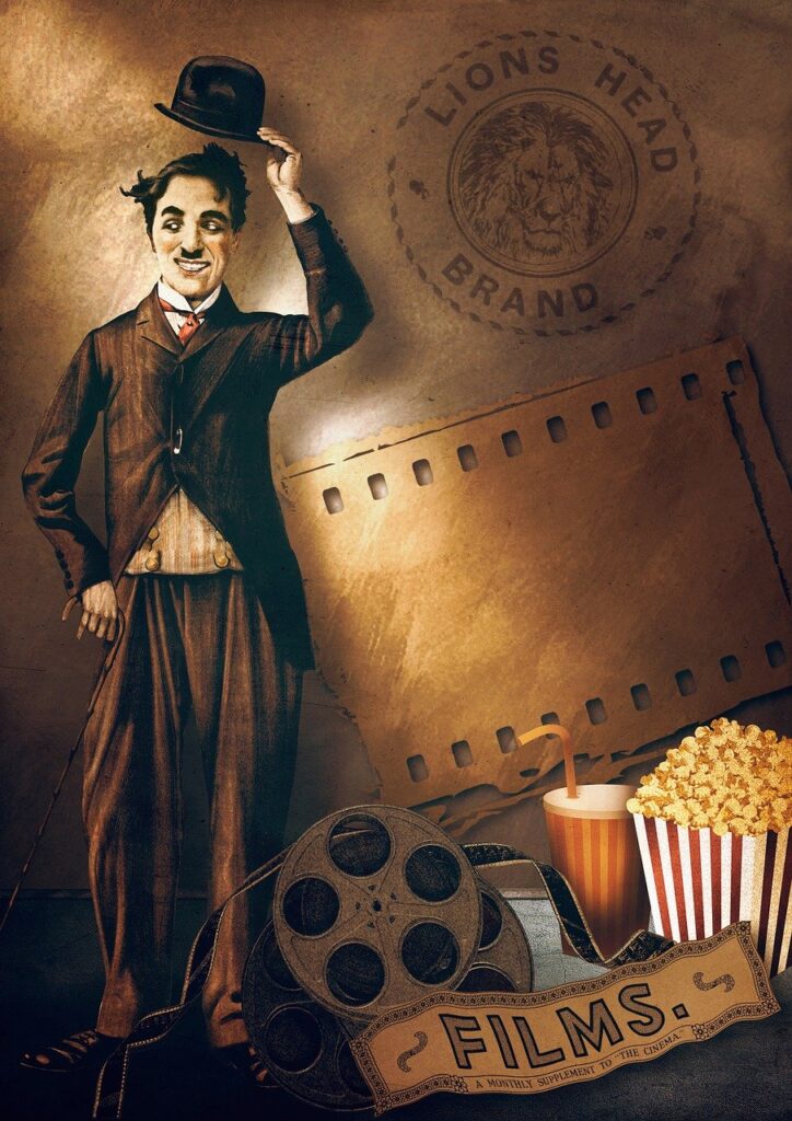charlie chaplin, popcorn, film roll-6828680.jpg